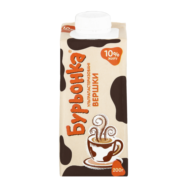 Вершки БУРЬОНКА ультрапастеризовані 10%, 200г